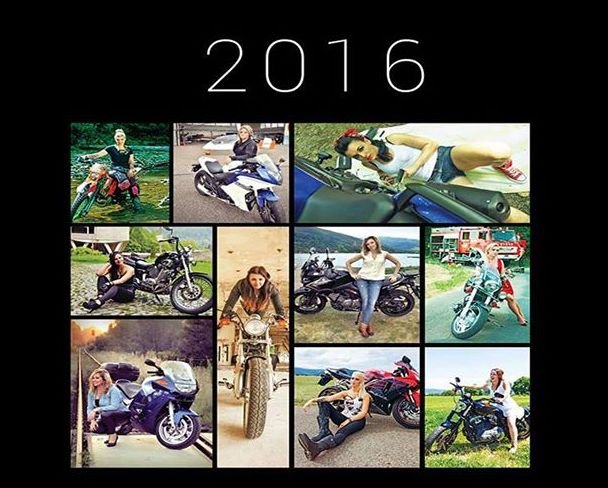 Motocyklistki na kartach kalendarza