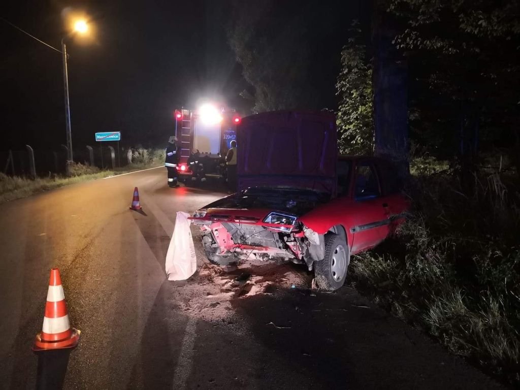 Auto uderzyło w drzewo. Kierowca był pijany 