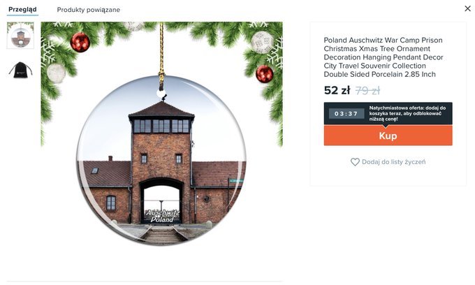 Ozdoby z wizerunkiem obozu. Oburzające oferty wycofane