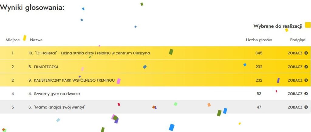 Na co wydać pieniądze? Mieszkańcy zdecydowali