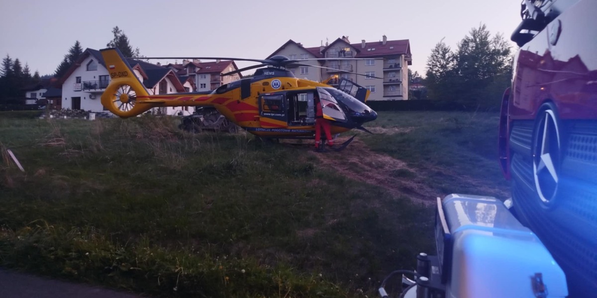 Kobieta upadła z pojazdu typu buggy. Trafiła do szpitala śmigłowcem LPR