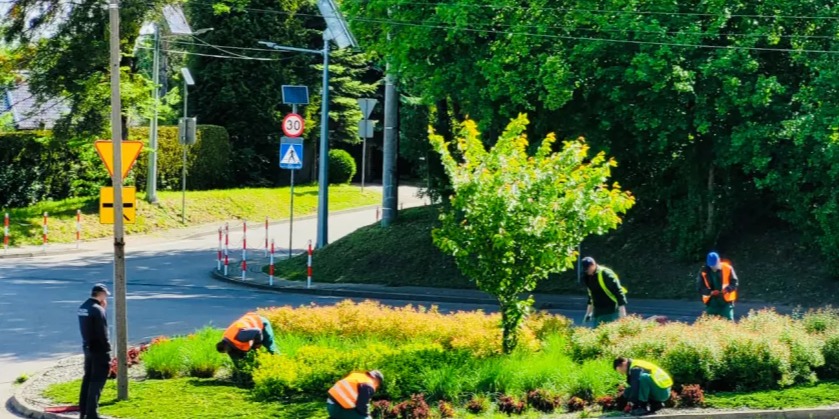 Skazani pomagają w pracach porządkowych