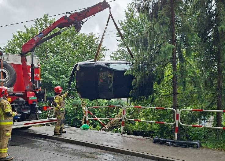 Młody Kierowca Dachował I Wpadł Do Rowu W Rajczy