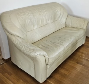 SOFA kremowa skórzana