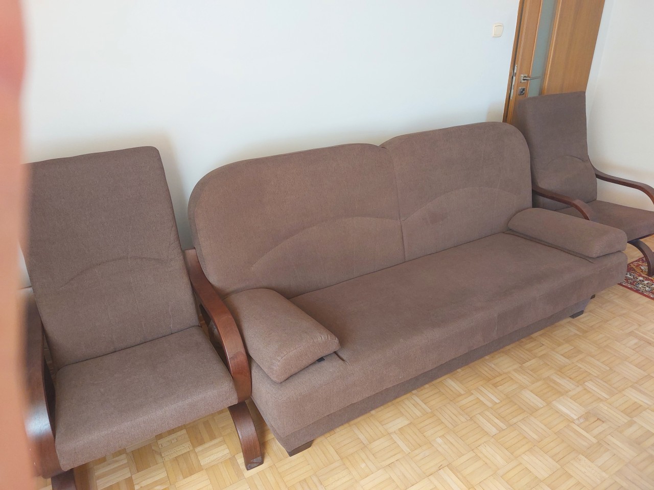 Rozkładana wersalka + 2 fotele