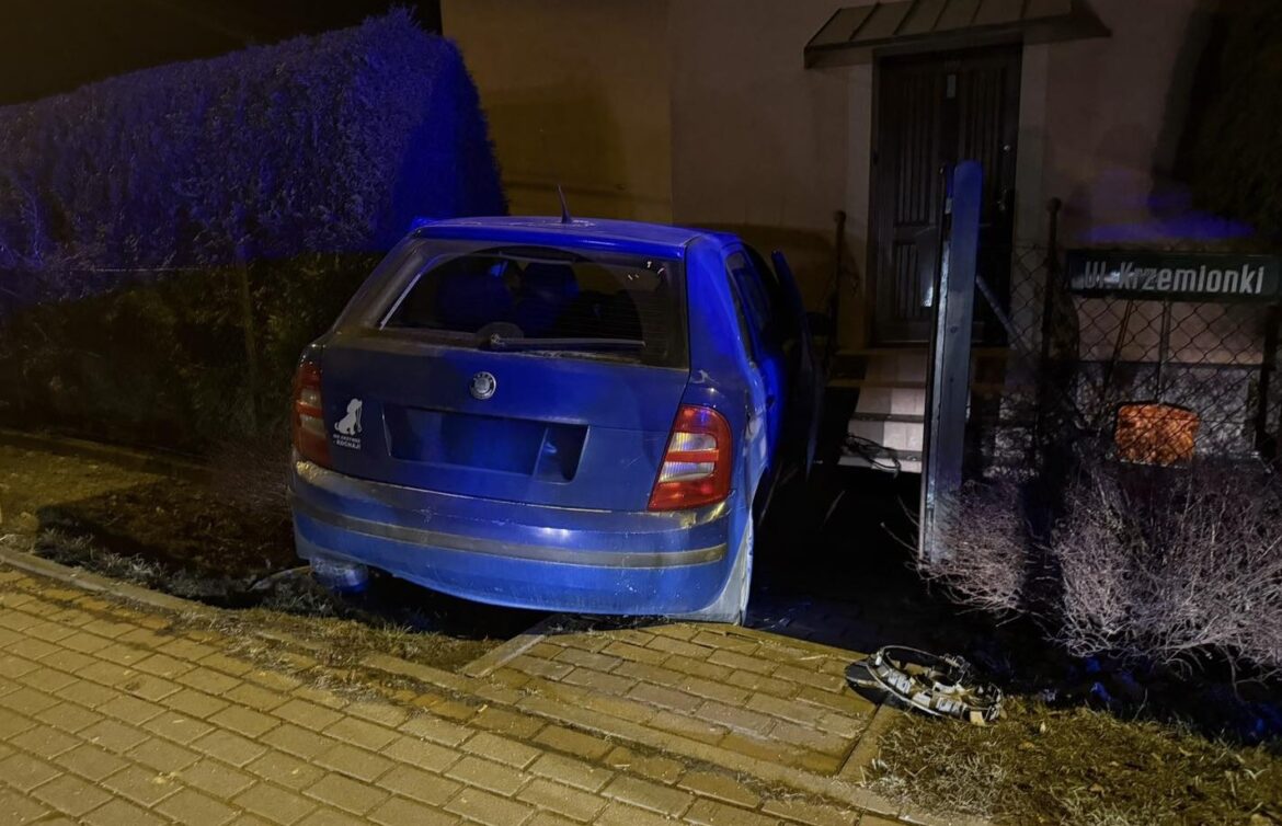 samochód uderzył w drzewo