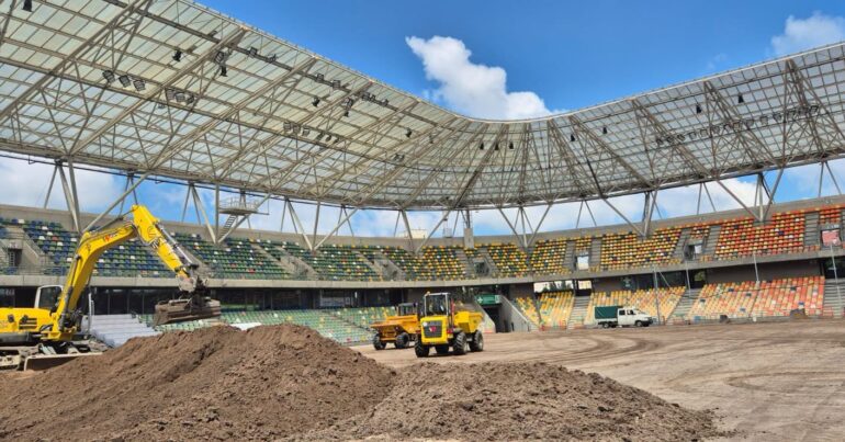 Stadion Miejski Bielsko-Biała wymiana murawy