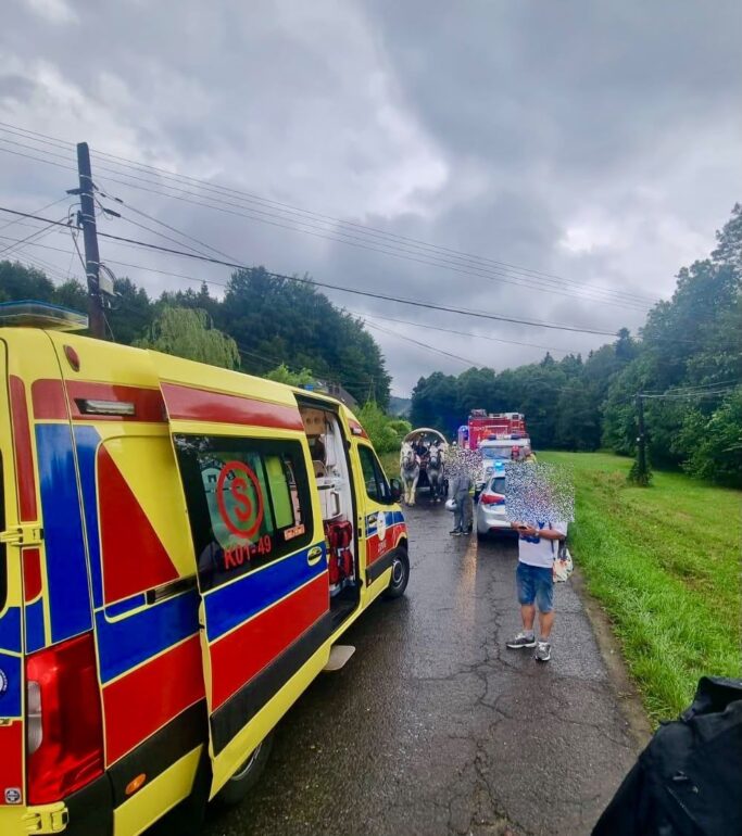 drzewo spadło na bryczkę Targanice