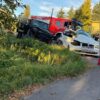 Zderzenie BMW i Mercedesa. Trzy osoby trafiły do szpitala