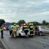 Zderzenie trzech samochodów. Jeden z kierowców trafił do szpitala