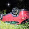 Straciła panowanie na łuku i dachowała. Policja: miała 3,3 promila