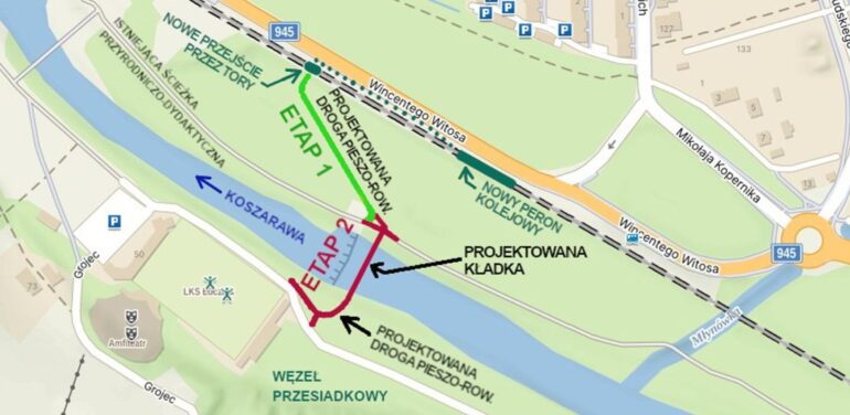 kładka Koszarawa mapka orientacyjna